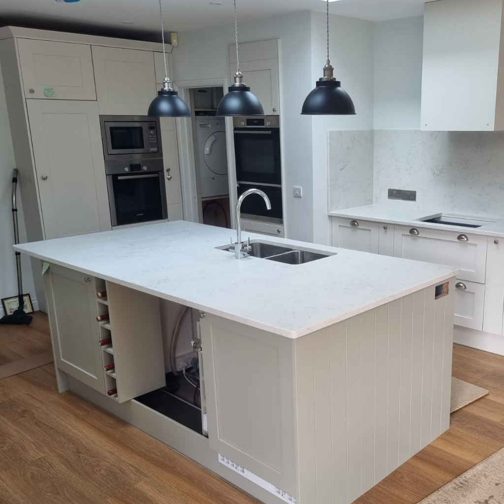30mm carrara satin quartz matt finish